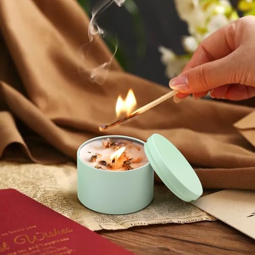 Premium Matte Green Candle Tins 8oz 24-Pack