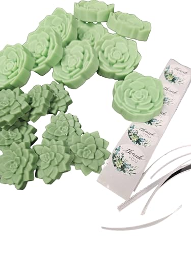 DIY Succulent Shaped Soap Favor Kit 20 Green Cactus Blossom Scented Soaps