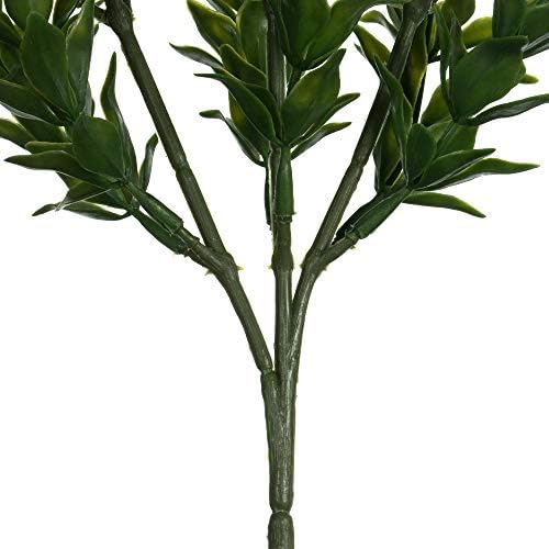 Vickerman Artificial Green Mini Leaf Bush 255 Inch