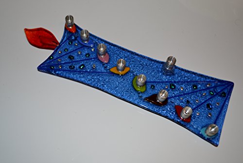 Handmade Fancy Candle Glass Menorah
