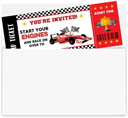 UBLURO Car Racing Birthday Party Invitations 20 Tickets with Envelopes