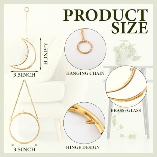 Qunclay 4 Pcs Pressed Flower Frame with Chain