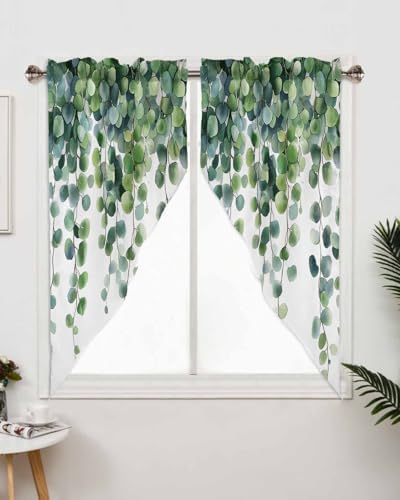 Spring Leaf Swag Curtains Pair 36x36