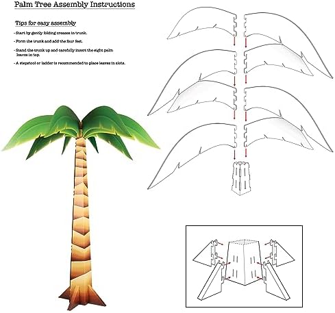 Beistle 73 x 6 3D Cardboard Palm Tree Prop