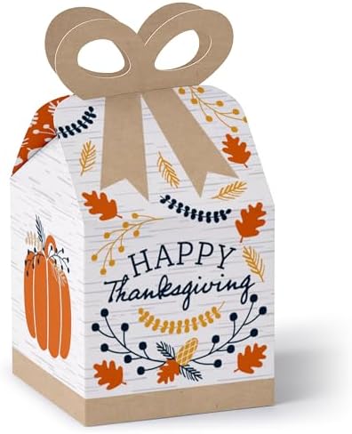 Big Dot of Happiness Happy Thanksgiving Bow Boxes Set of 12