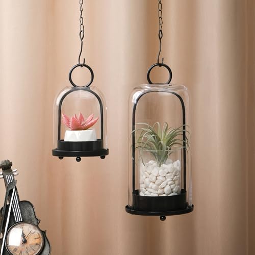 5 4 Wide Metal Candle Holder with Black Glass Dome