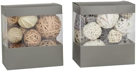 Deco 79 Wood Handmade Orbs Vase Filler Set of 2