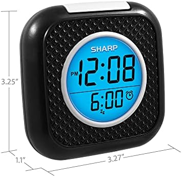 Sharp Pillow Personal Alarm Clock Vibration or Beep Alarm Black