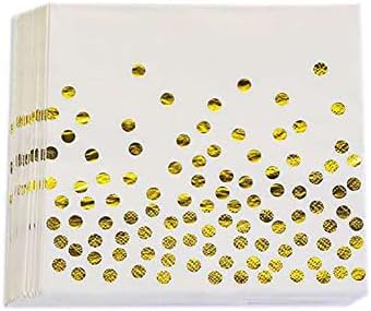 40 Pcs Gold Polka Dot Party Napkins for Wedding Birthday Graduation