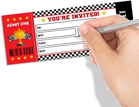 UBLURO Car Racing Birthday Party Invitations 20 Tickets with Envelopes