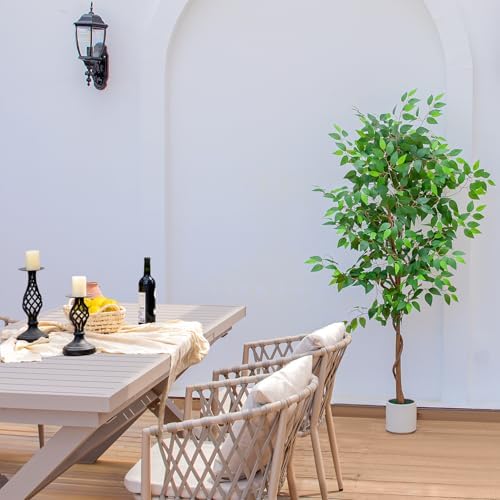 5FT Artificial Ficus Tree with White Planter