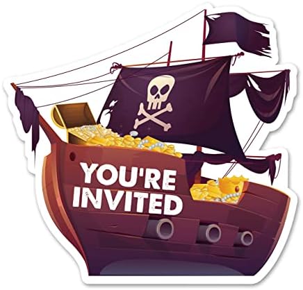 20 Piece Pirate Themed Party Invites with Envelopes