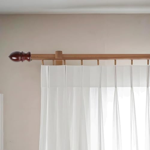 T Tulead Red Brown Finials for Curtain Rods Pack of 4