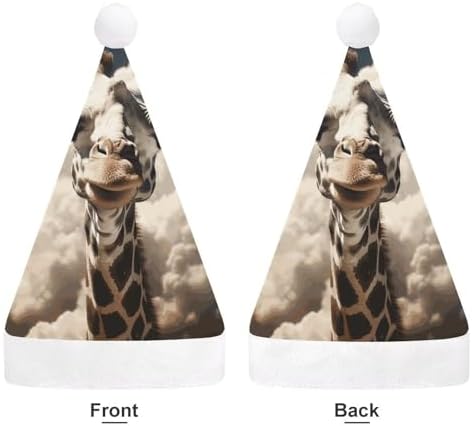 Santa Hat Giraffe Christmas Headwear for Adults