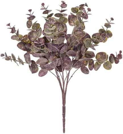 Vickerman 19 Inch Artificial Burgundy Spiral Eucalyptus Bush 3 Pack
