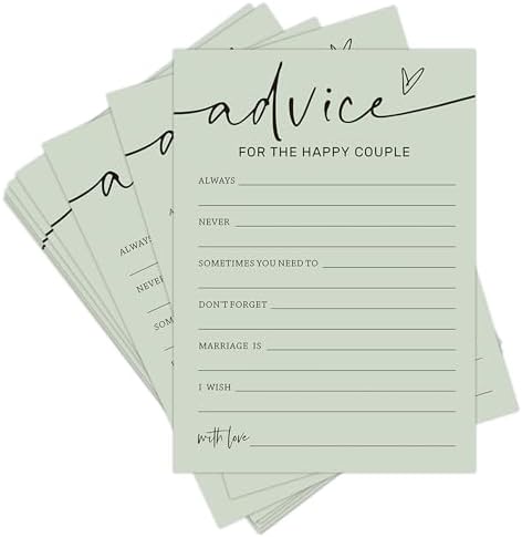 Bridal Shower Game Cards Set of 25 Sage Green