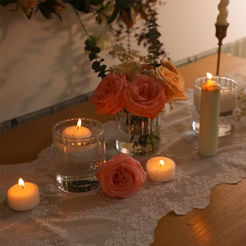 ComSaf Clear Ribbed Glass Vases Pack of 12