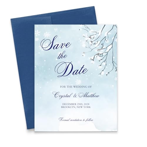 Personalized Winter Save the Date Card With Envelope 1