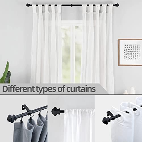 Thestoa 58 Black Curtain Rods 2 Pack Heavy Duty