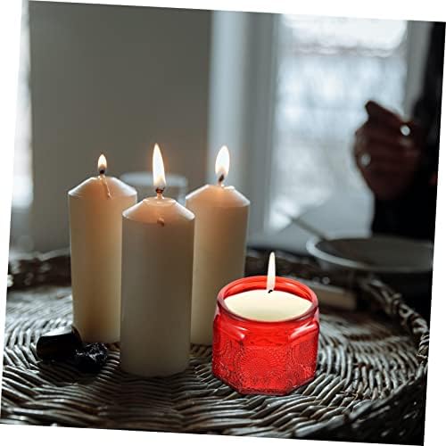 14-Piece Embossed Glass Candle Jar Set with Lids
