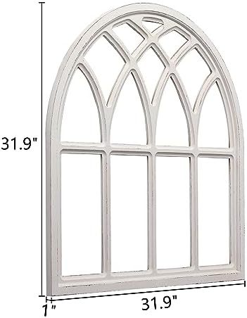 Sintosin 32 Inch White Arched Window Frame Wall Decor