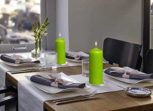 BOLSIUS 10 Unscented Lime Green Pillar Candles