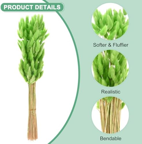 180-Pack Artificial Bunny Tail Grass Dried Flowers