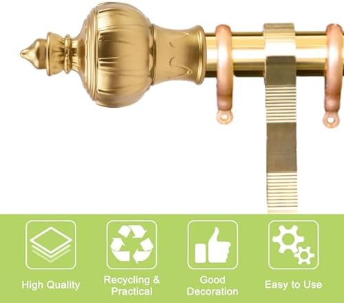 Curtain Finials 6Pcs Gold Plastic Decorative Window Rod Ends