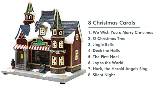 Moments In Time Resin Christmas Village Building with LED Lights and Music