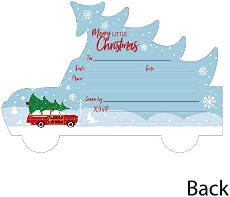 Big Dot of Happiness Christmas Tree Fill-In Invitation Set of 12