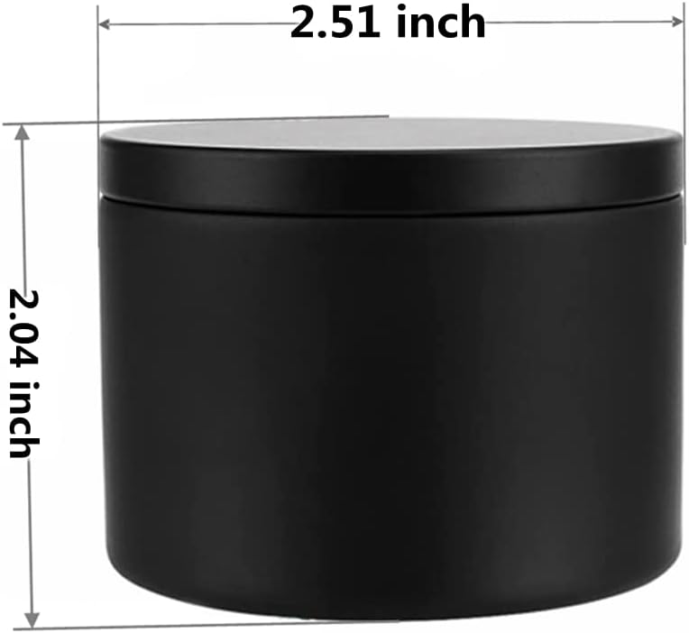 48 Piece 4 Oz Black Candle Tins with Lids