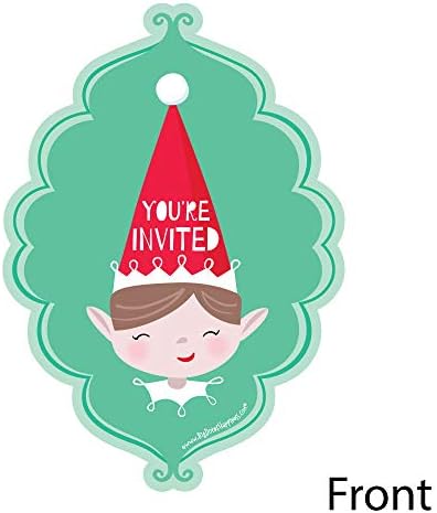 Big Dot of Happiness Elf Squad Fill-In Invitations Set of 12