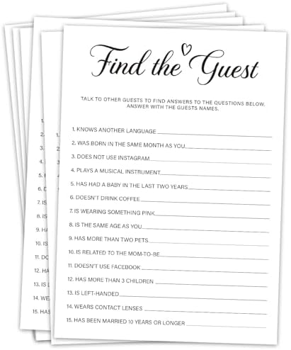 Find the Guest Baby Shower Game 30pcs