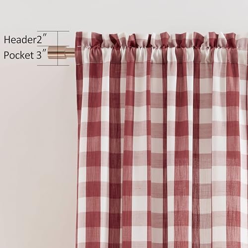 Red Buffalo Plaid Check Curtain Panels 40x84