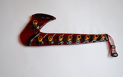 Red Saxophone Glass Menorah by YafitGlass 1
