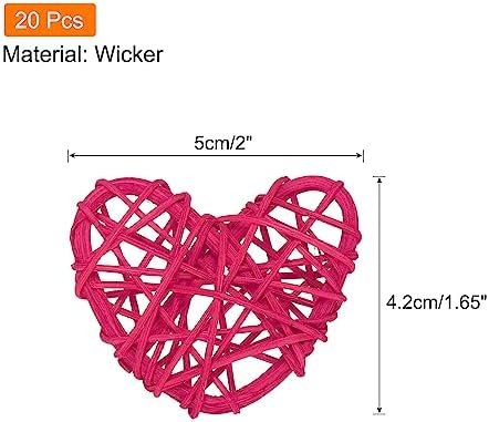 MECCANIXITY 20Pcs Heart Shaped Rattan Ball Vase Filler 1
