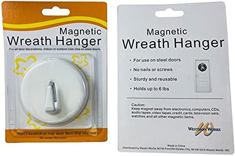 Magnetic Wreath Hanger Hook for Metal Doors Set of 2