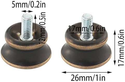 6PCS Brown Mushroom Shape Curtain Rod Ends