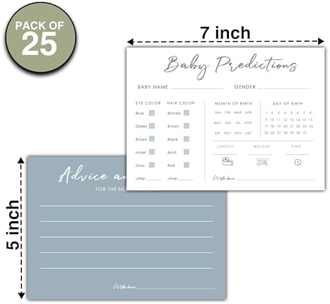 Baby Predictions and Advice Cards for Baby Shower