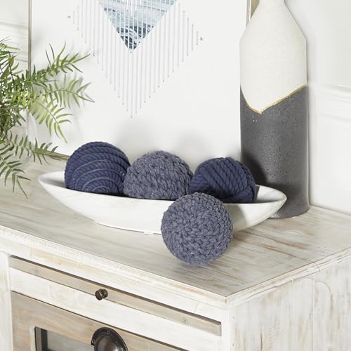 Deco 79 Jute Rope Decorative Orbs Set of 4 Blue