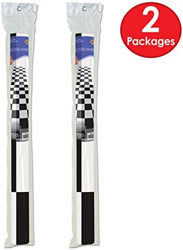 Beistle 2 Piece Racing Checkered Aisle Runners for 50s Theme Party