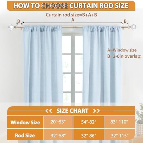 TONIAL Champagne Gold Window Rods 32-58 Inch