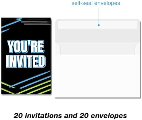 Soiceu Teen Boy Birthday Invitations with Envelopes Set of 20