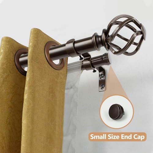 KAMANINA Bronze Finials for Curtain Rods 2 Pack