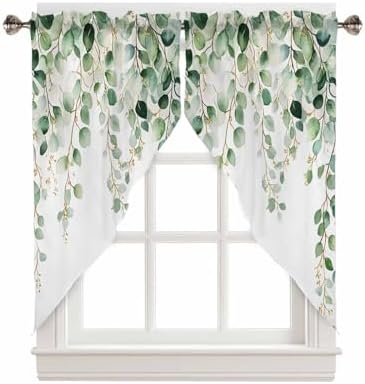 Eucalyptus Swag Curtains Valance for Kitchen Windows
