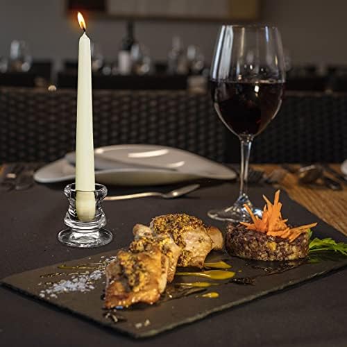 NITIME Candlestick Holders 12PCS Thick Glass for Table Centerpieces
