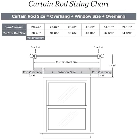 Kenney Kendall Standard Window Curtain Rod 28-48 Inch Brushed Nickel