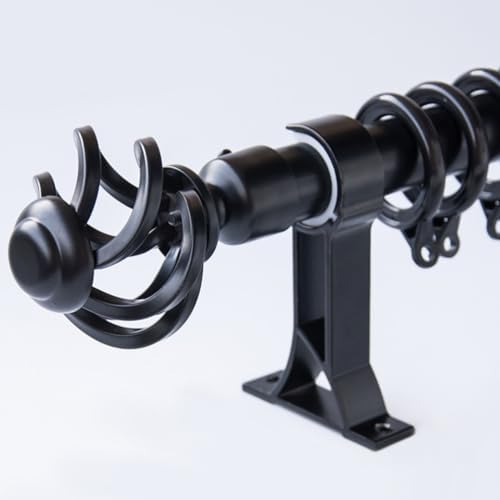 MAGICLULU 2pcs Round Curtain Rod Finials Black