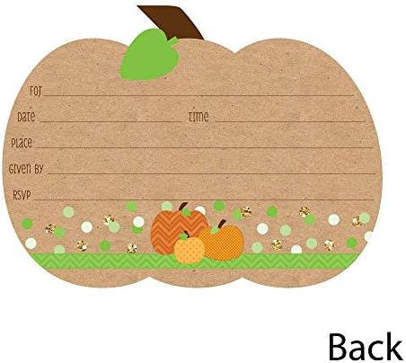 Big Dot of Happiness Pumpkin Patch Invitation Set of 12