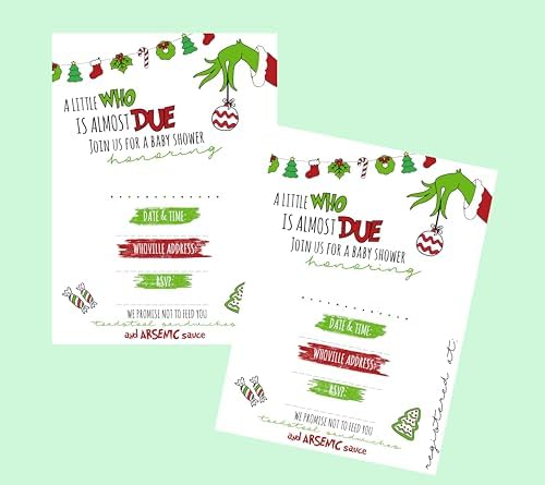 A Little Who Is Almost Due Baby Shower Invite Set